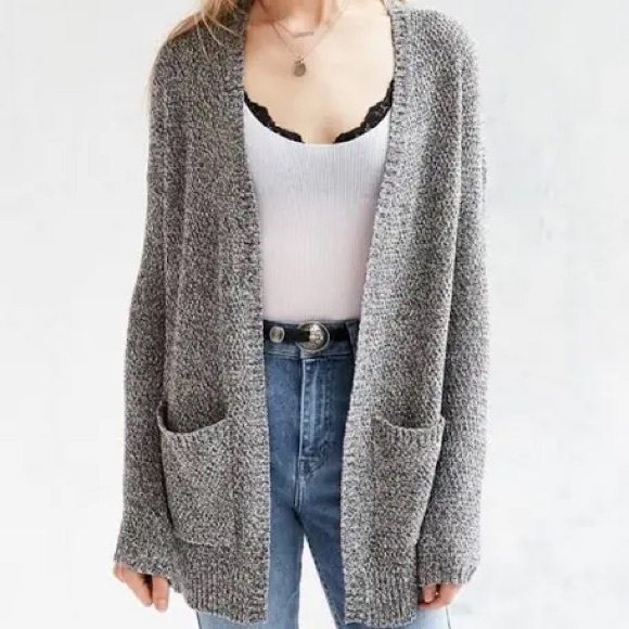 BDG Sweaters - BDG GRAY OPEN FRONT CARDIGAN SWEATER